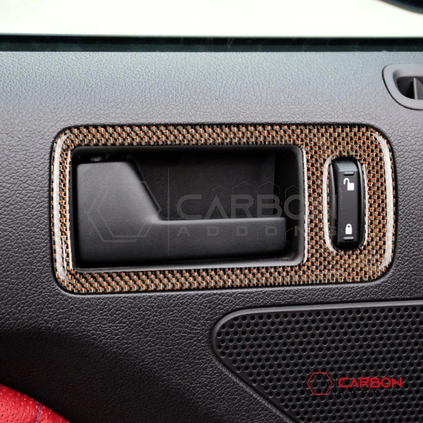 Mustang 2010-2014 Reflective Carbon Fiber Door Handle Trim Overlay
