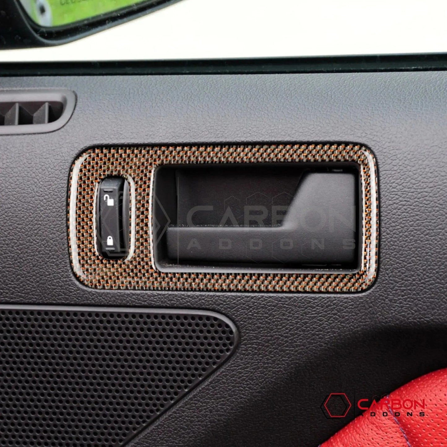 Mustang 2010-2014 Reflective Carbon Fiber Door Handle Trim Overlay