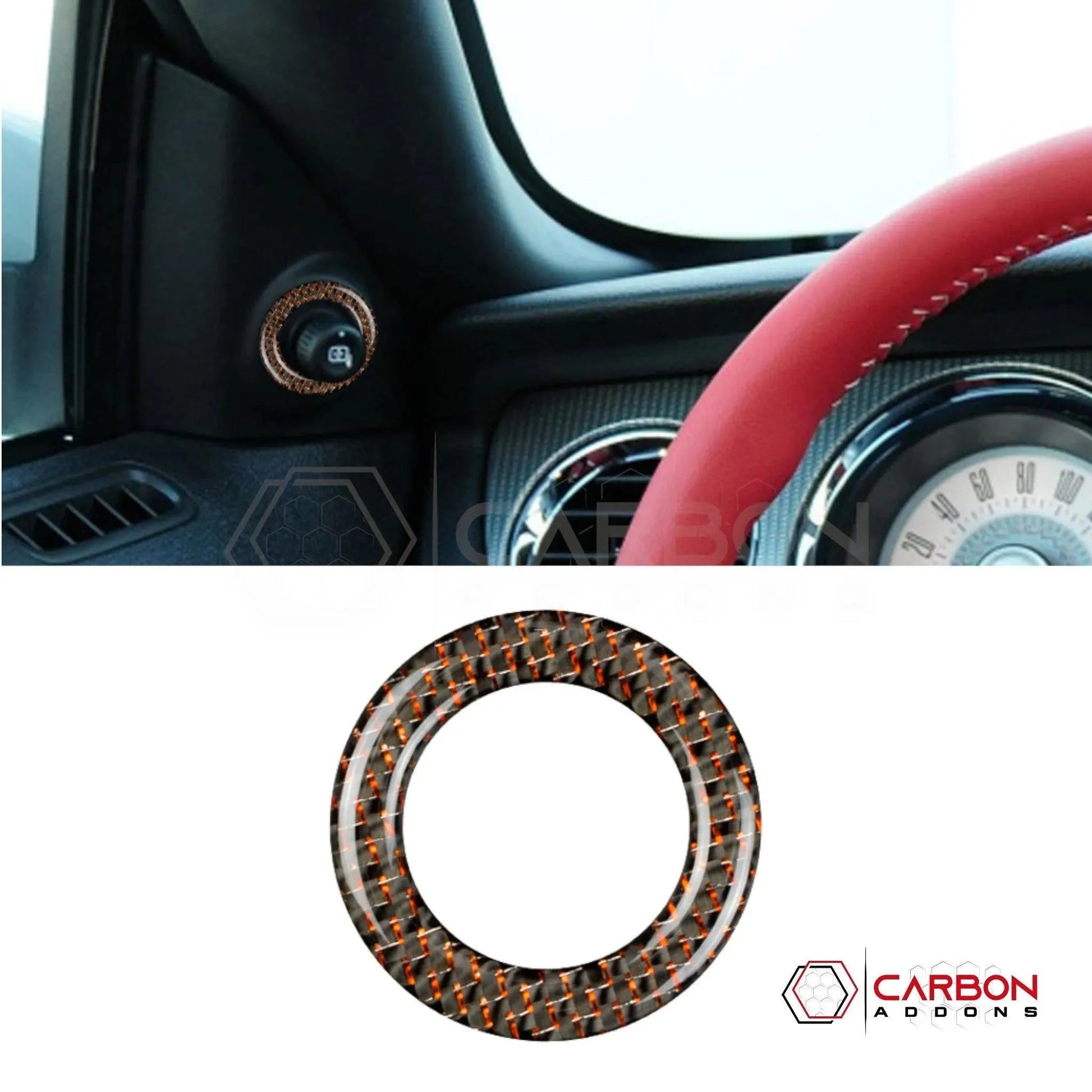 Mustang 2010-2014 Reflective Carbon Fiber Mirror Adjuster Trim Overlay