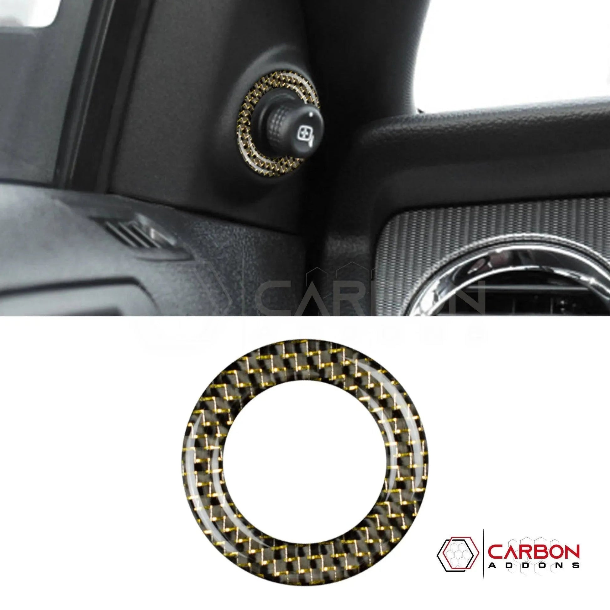 Mustang 2010-2014 Reflective Carbon Fiber Mirror Adjuster Trim Overlay