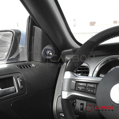 Mustang 2010-2014 Reflective Carbon Fiber Mirror Adjuster Trim Overlay