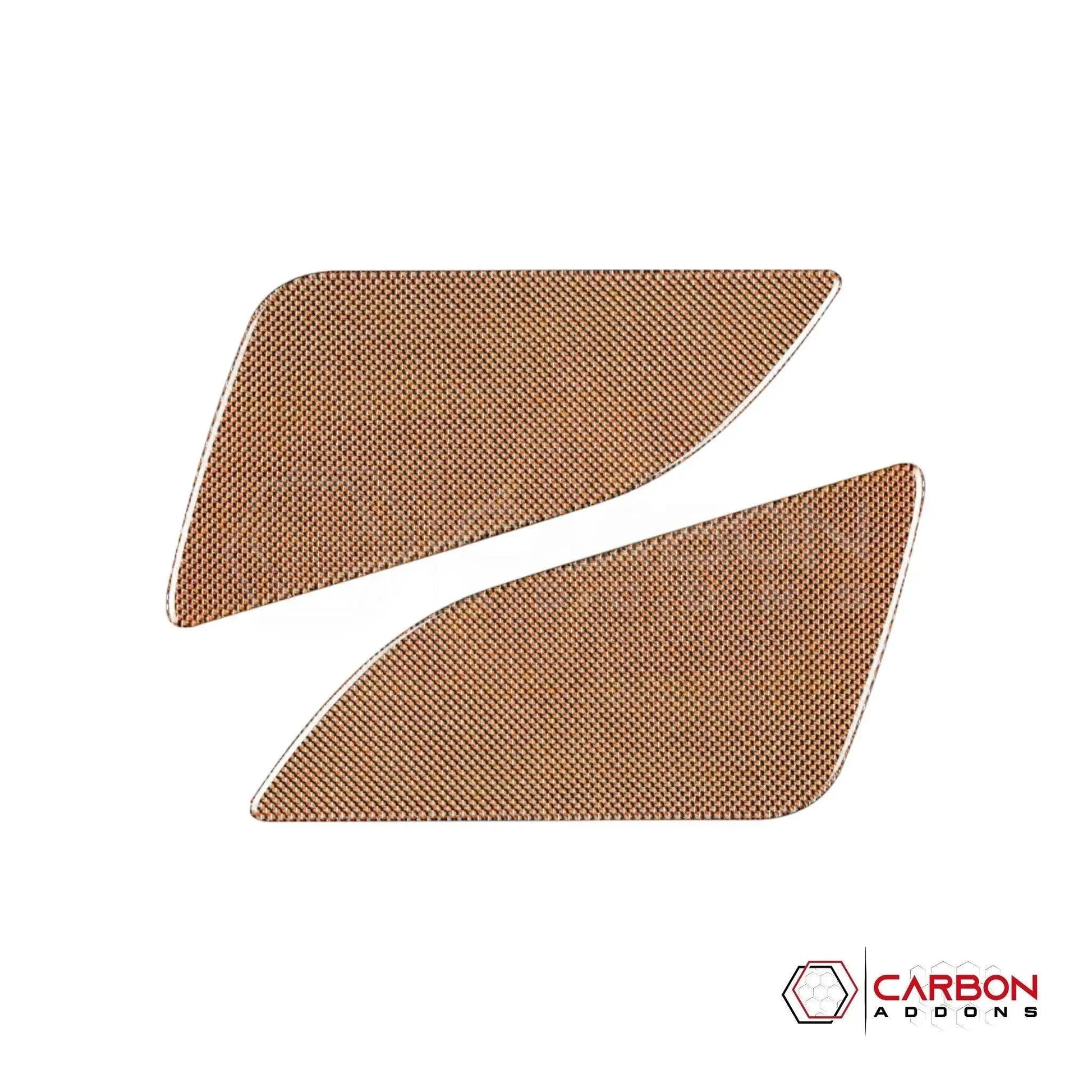 Reflective Carbon Fiber Rear Seat Arm Rest Trim Overlay For Mustang 2010-2014