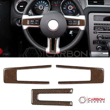 Reflective Carbon Fiber Steering Wheel Trim Overlay For Mustang 2010-2014