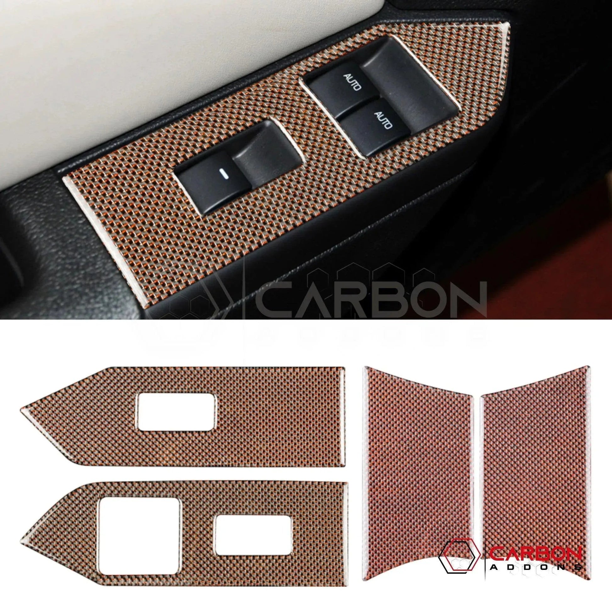 Mustang 2010-2014 Reflective Carbon Fiber Window Switch Trim Overlay