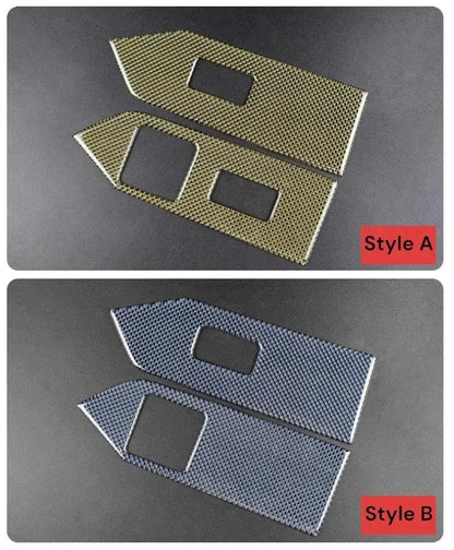 Reflective Carbon Fiber Window Switch Trim Overlay For Mustang 2010-2014