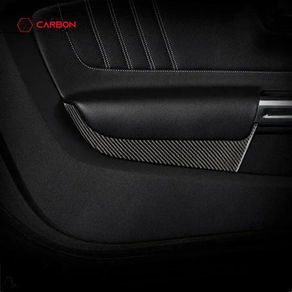Mustang 2015-2023 Carbon Fiber Front Door Panel Trim Overlay