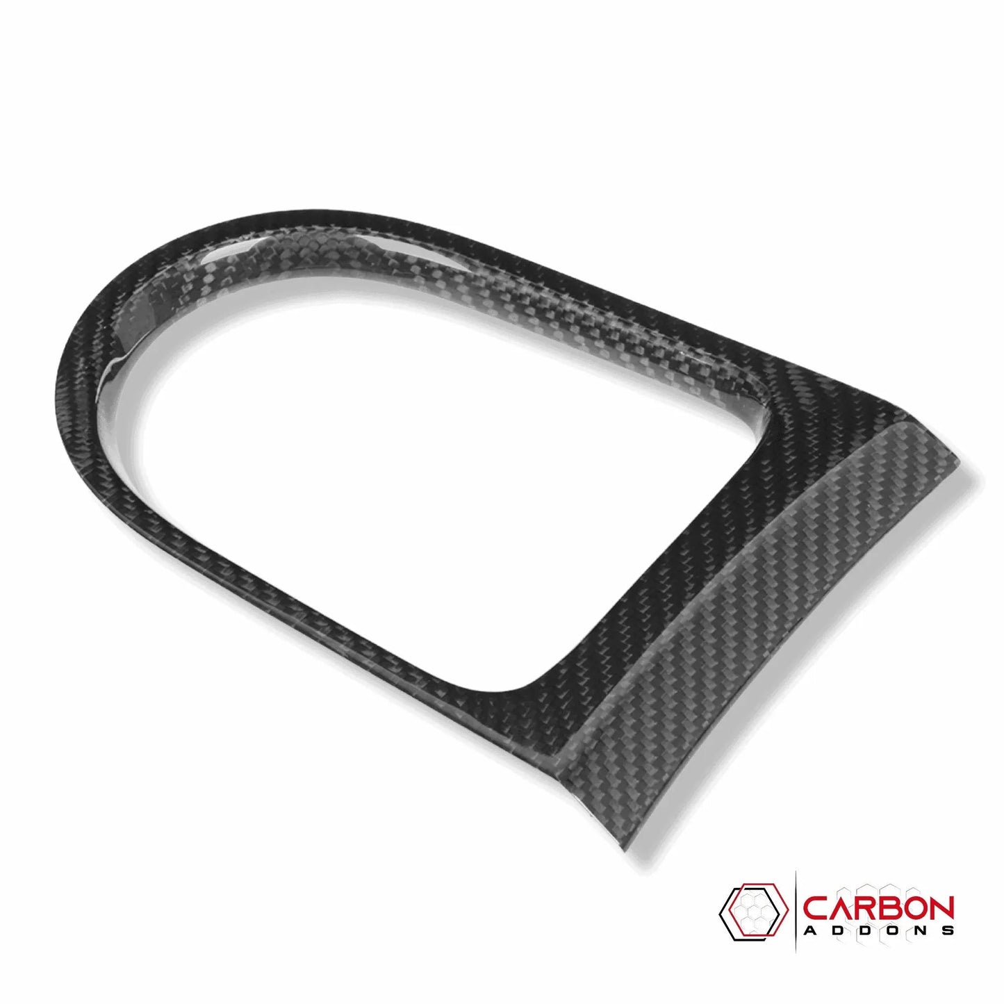 Mustang 2015-2023 Carbon Fiber Gear Shift Bezel Chrome Trim Cover
