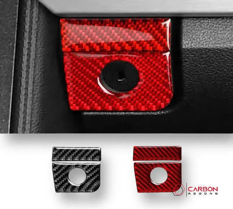 Mustang 2015-2023 Carbon Fiber Glove Box Key Hole Trim Overlay