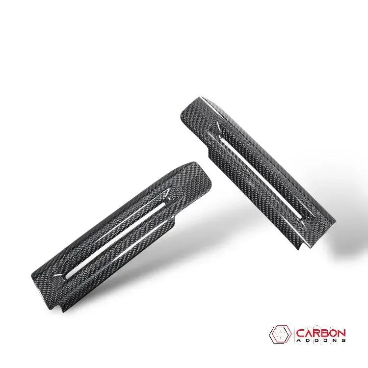 Carbon Fiber interior door chrome trim delete cover for Mustang 2015-2023