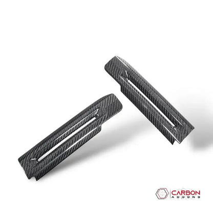 Carbon Fiber interior door chrome trim delete cover for Mustang 2015-2023