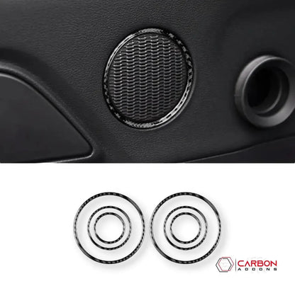 Carbon Fiber Speaker Outer Trim Overlay for 2015–2023 Ford Mustang