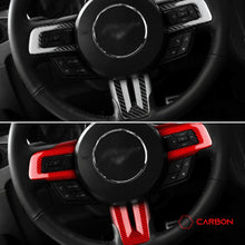 Mustang 2015-2023 Carbon Fiber Steering Wheel Chrome Delete Cover