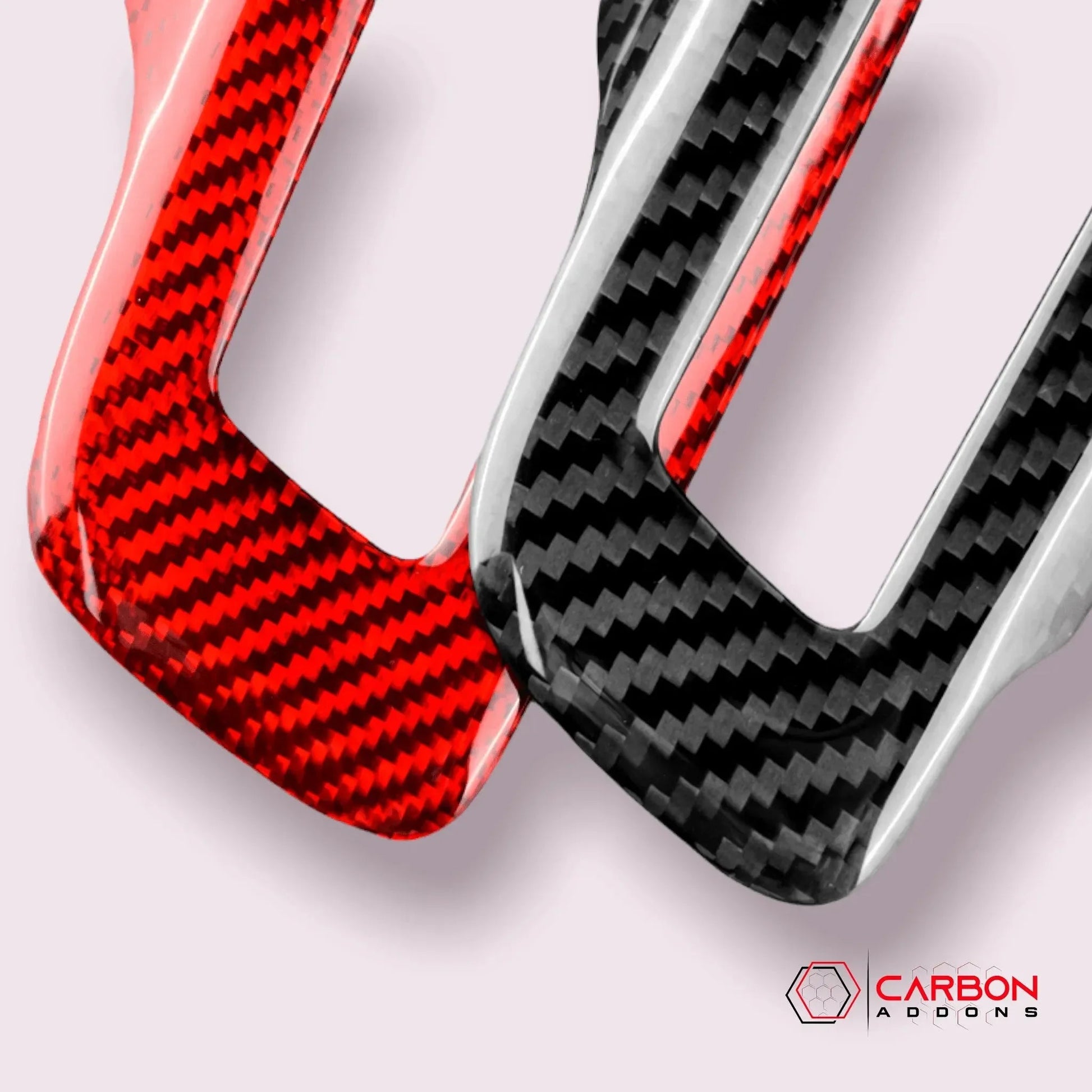 Carbon Fiber Steering Wheel Chrome Delete Cover for Mustang 2015-2023