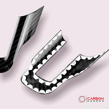 Carbon Fiber Steering Wheel Chrome Delete Cover for Mustang 2015-2023