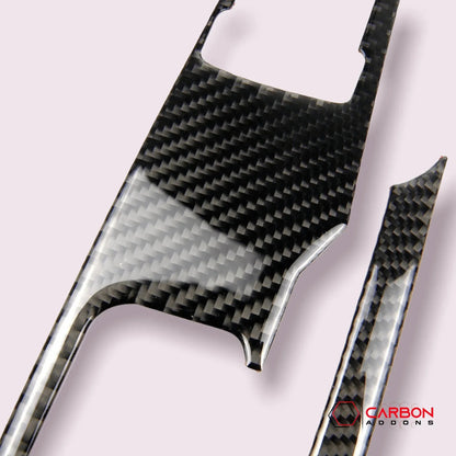 Carbon Fiber Window Control Panel Trim Overlay for Mustang 2015-2023