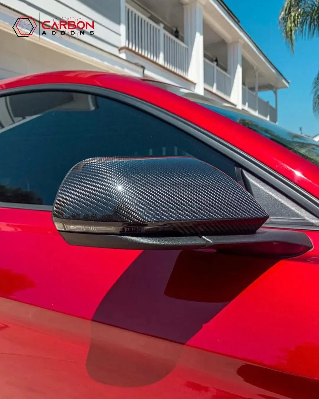 2024+ S650 Mustang Real Carbon Fiber Exterior Side View Mirror Cover
