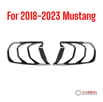 Exterior Carbon Fiber Taillight Trim Covers for 2015–2023 Ford Mustang