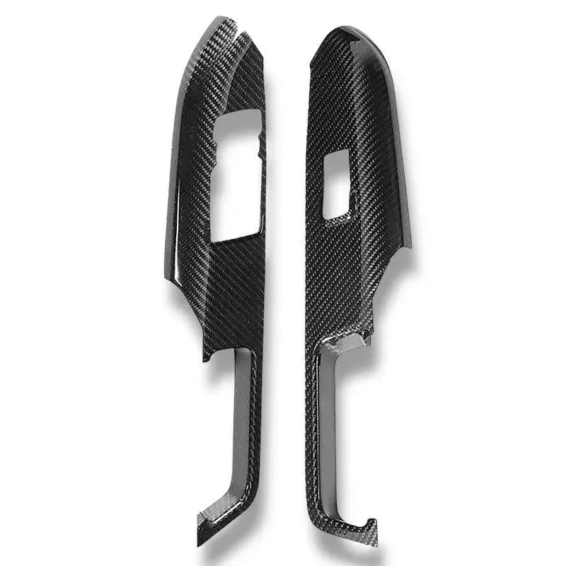 Hard Carbon Fiber Window Switch Panel Trim Covers for 2015–2023 Ford Mustang