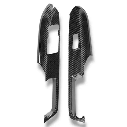 Hard Carbon Fiber Window Switch Panel Trim Covers for 2015–2023 Ford Mustang