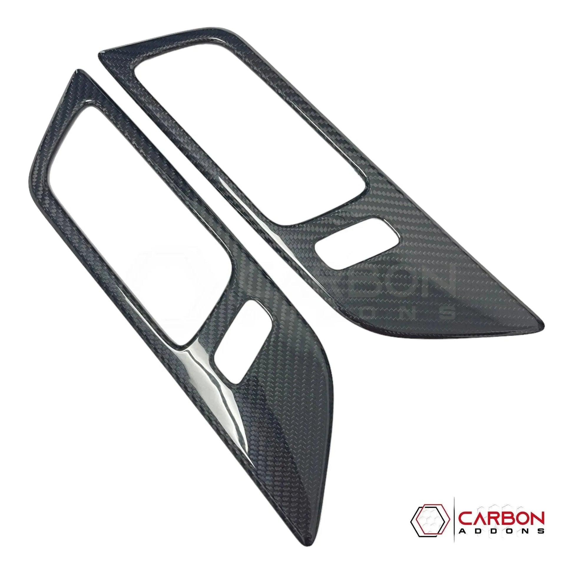 Hard Carbon Fiber Interior Door Handle Trim Covers for 2015–2023 Ford Mustang