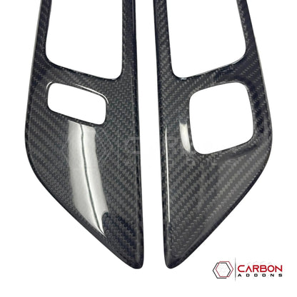 Hard Carbon Fiber Interior Door Handle Trim Covers for 2015–2023 Ford Mustang
