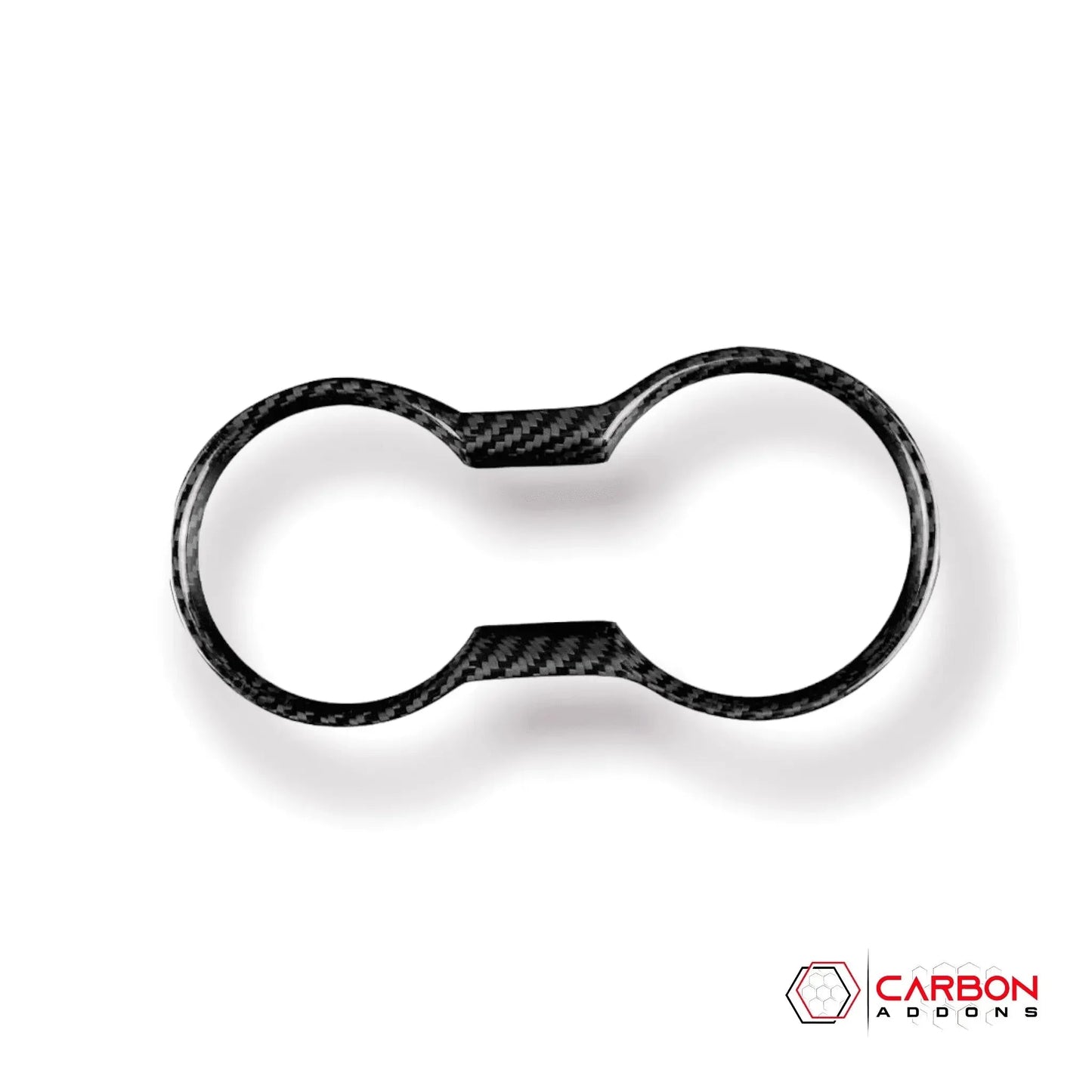 Real Carbon Fiber Cup Holder Trim Cover for Mustang 2015-2023