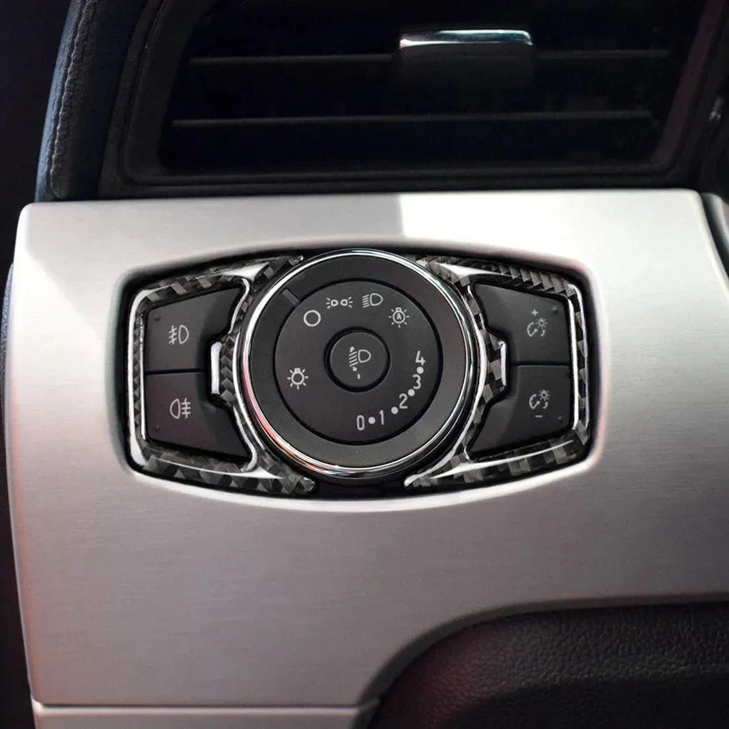Mustang 2015-2023 Real Carbon Fiber Headlight Switch Trim Overlay
