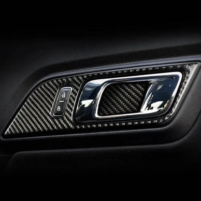 Real Carbon Fiber Interior Door Handle Overlay for Mustang 2015-2023