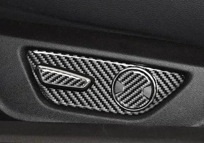 Real Carbon Fiber Seat Adjuster Button Trim Overlay for Mustang 2015-2023