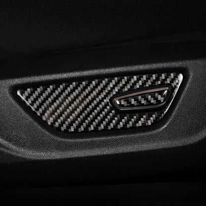 Mustang 2015-2023 Real Carbon Fiber Seat Adjuster Button Trim Overlay
