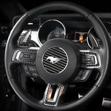 Mustang 2015-2023 Real Carbon Fiber Steering Wheel Stick-On Overlay