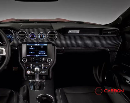 Mustang 2015-2023 Real Carbon Fiber Whole Front Dash Overlay