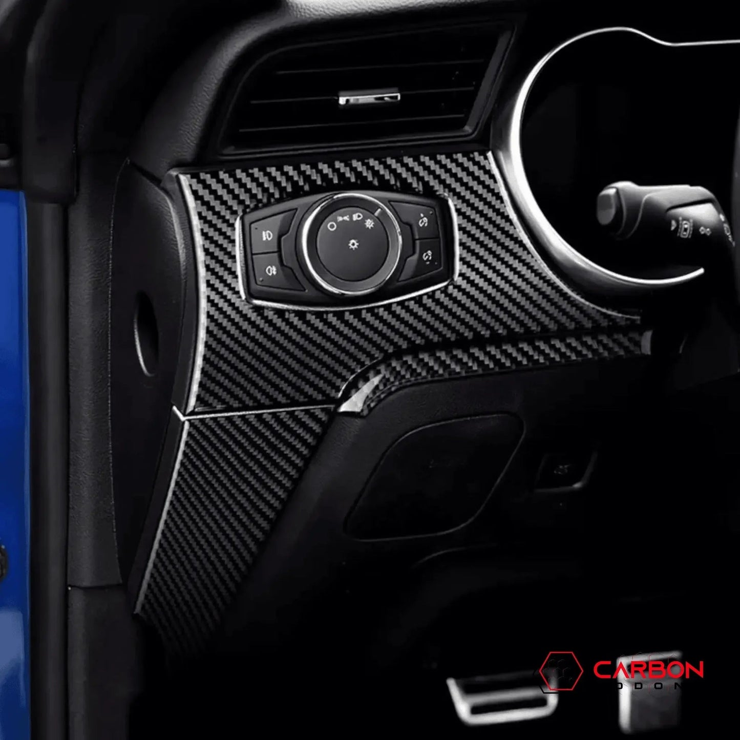 Real Carbon Fiber Whole Front Dash Overlay for Mustang 2015-2023
