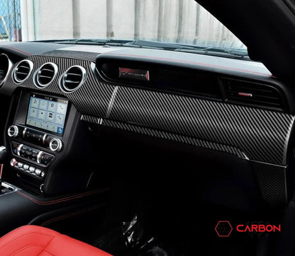 Real Carbon Fiber Whole Front Dash Overlay for Mustang 2015-2023