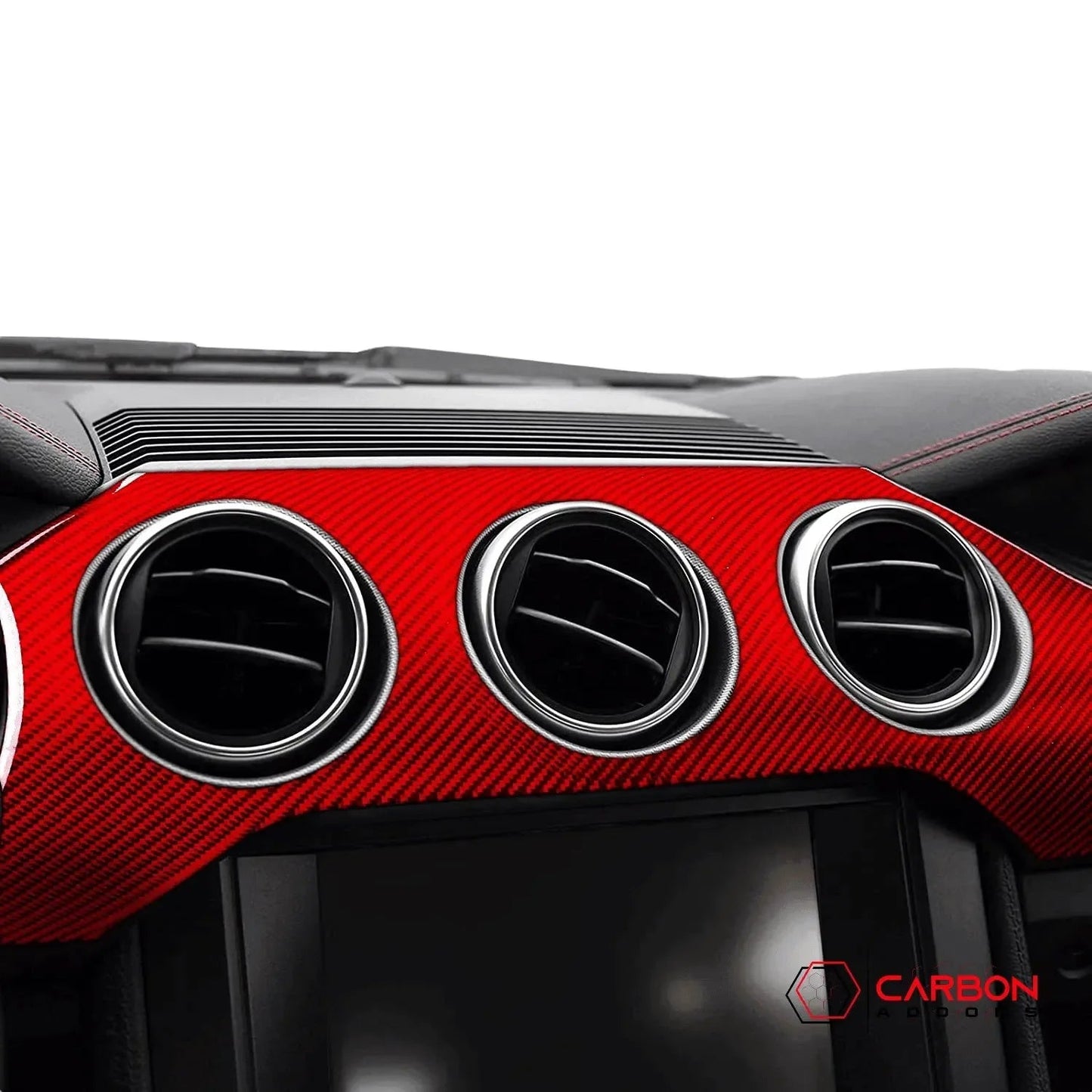 Real Carbon Fiber Whole Front Dash Overlay for Mustang 2015-2023