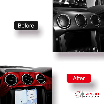 Real Carbon Fiber Whole Front Dash Overlay for Mustang 2015-2023