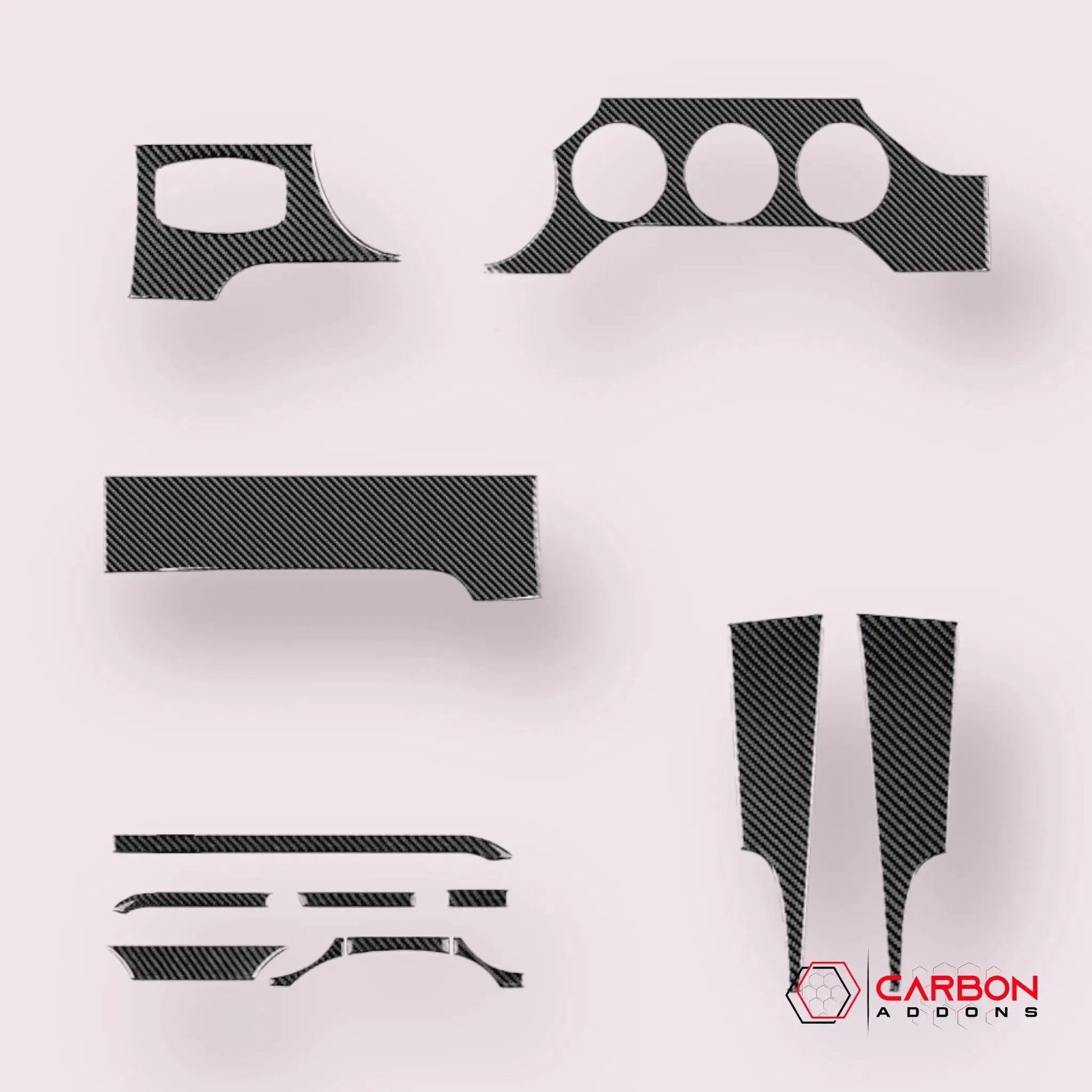 Real Carbon Fiber Whole Front Dash Overlay for Mustang 2015-2023