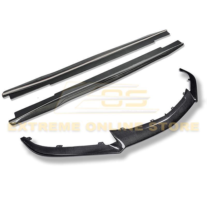 2016-Present Cadillac CTS-V Carbon Fiber Front Splitter Wheel Arch& Side Skirts Rockerst
