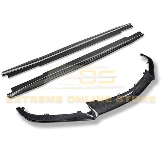 2016-Present Cadillac CTS-V Carbon Fiber Front Splitter Wheel Arch& Side Skirts Rockerst