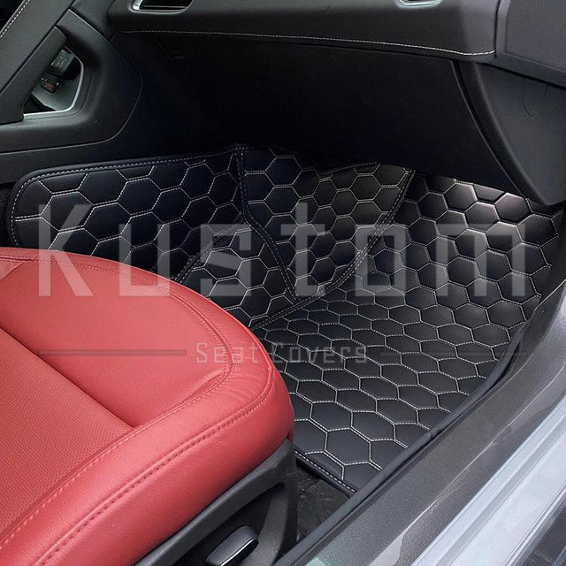 Corvette C7 Custom Premium Honeycomb Leather Floor Mat Liners