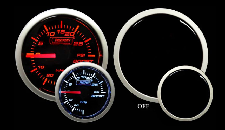 2-1/16" Amber / White Mechanical Boost Gauge