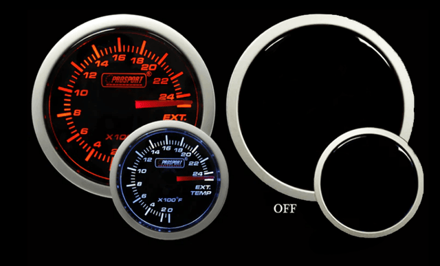 2-1/16" Amber / White - Electrical Exhaust Gas Temperature Gauge