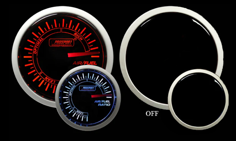 2-1/16" Amber / White - Air Fuel Ratio Gauge