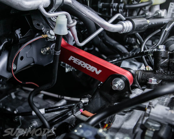 Perrin [02-25 WRX/STI/LGT/FXT] Pitch Stop Mount-Red | PSP-DRV-101RD