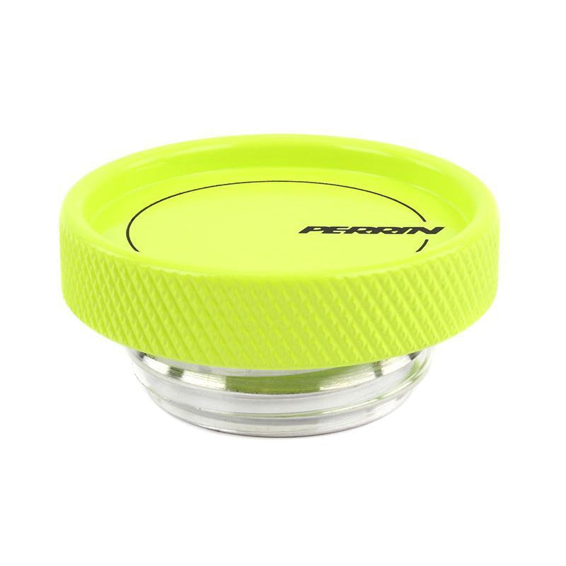 Perrin Oil Cap Round Style Neon Yellow Most Subaru Models | PSP-ENG-711NY
