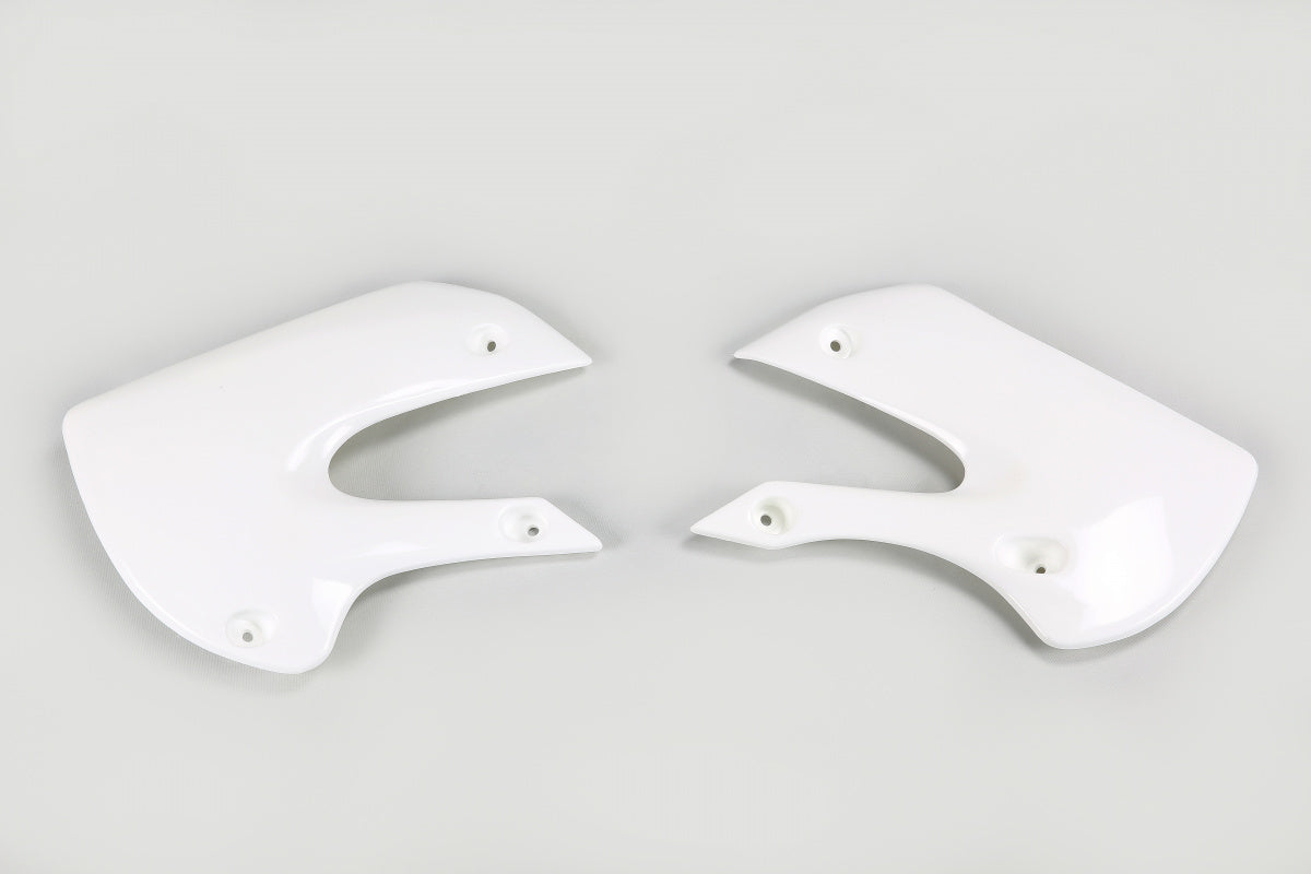 UFO PLAST RADIATOR COVERS - WHITE 047 - KAWASAKI