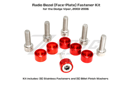 ZSPEC Radio Console Dress Up Bolts® Fasteners for '03-06 Dodge Viper, Stainless & Billet