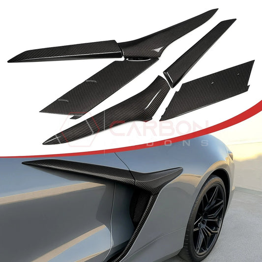 C8 Corvette Z06/ERay Carbon Fiber Side Scoop Boomerang Directly Replacement Trims