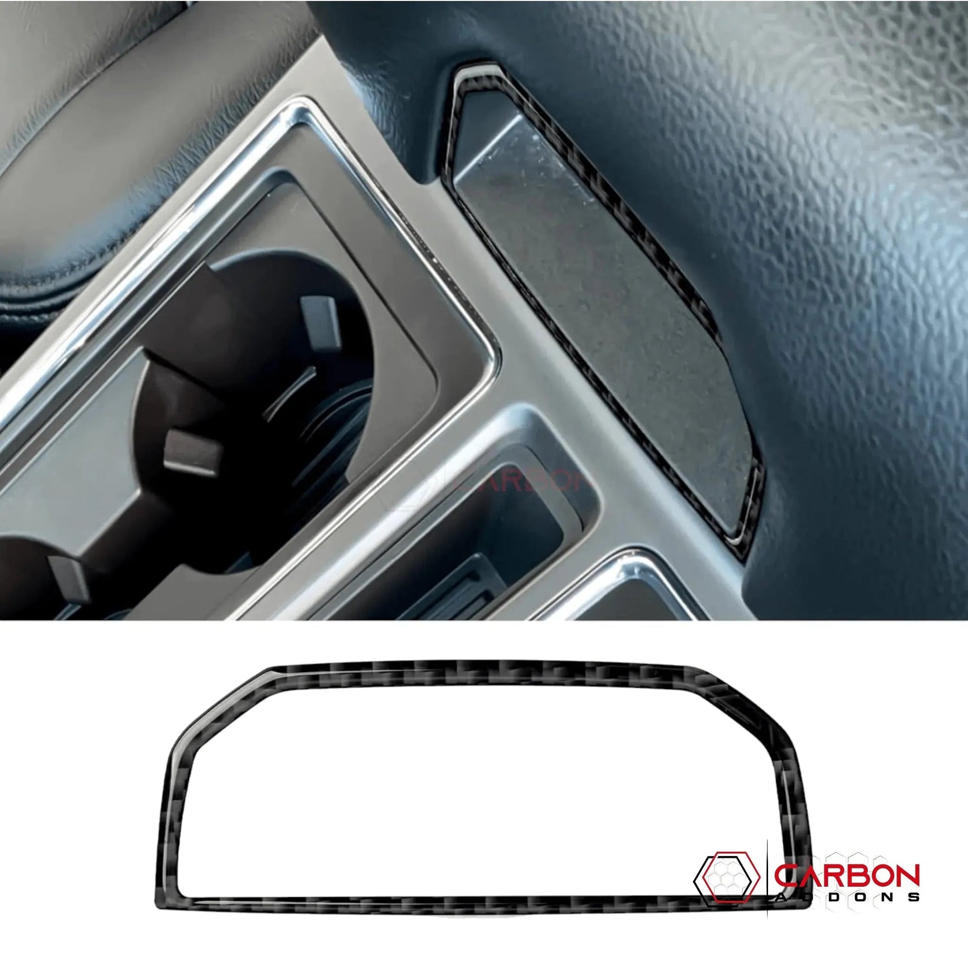 Real Carbon Fiber Center Console Arm Rest Trim Overlay | 2015-2020 F150