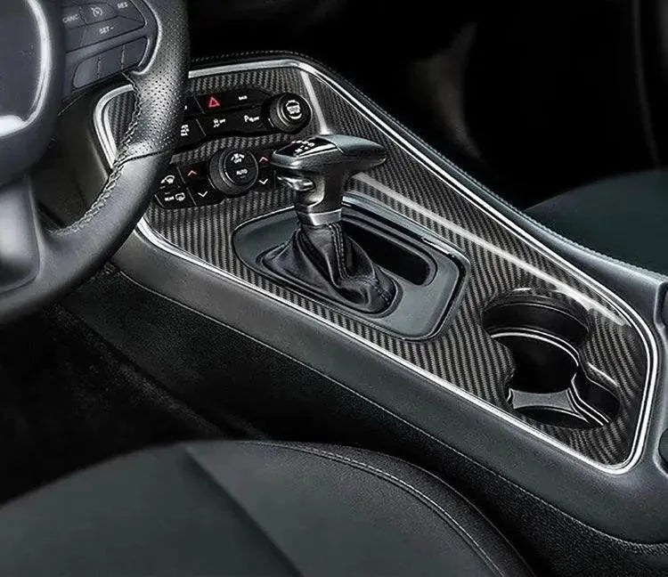 Real carbon fiber center console cover for 2015-2023 Dodge Challenger